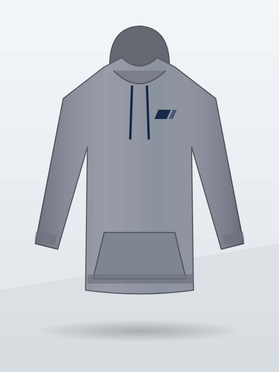 Warm-up Fleece Hoodie, Grey, front view