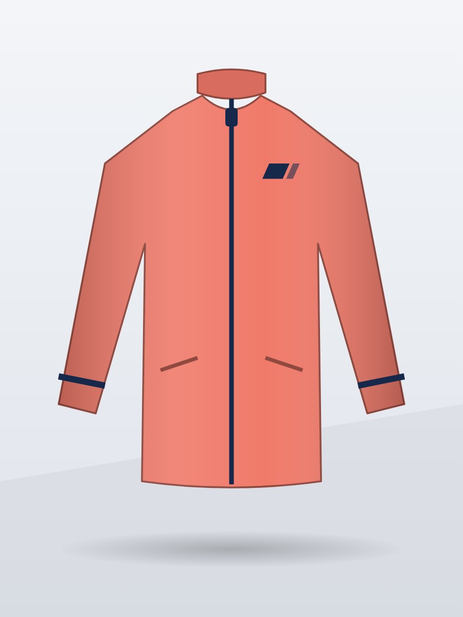 Ridge Packable Rain Jacket, Coral, front view